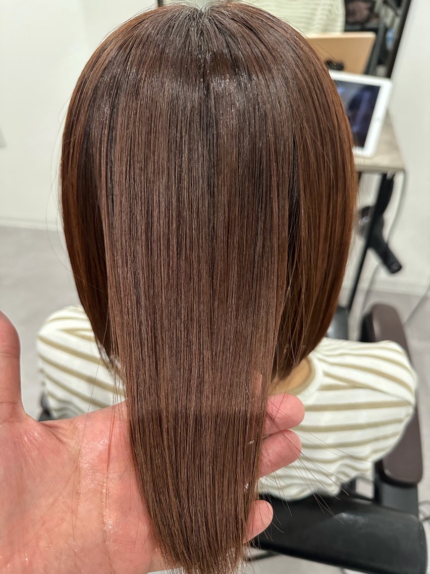 ミディアム カラー ヘアカラー パーマ 🌈髪質改善🌈 過去の1艶サラ体験✨のヘアスタイル