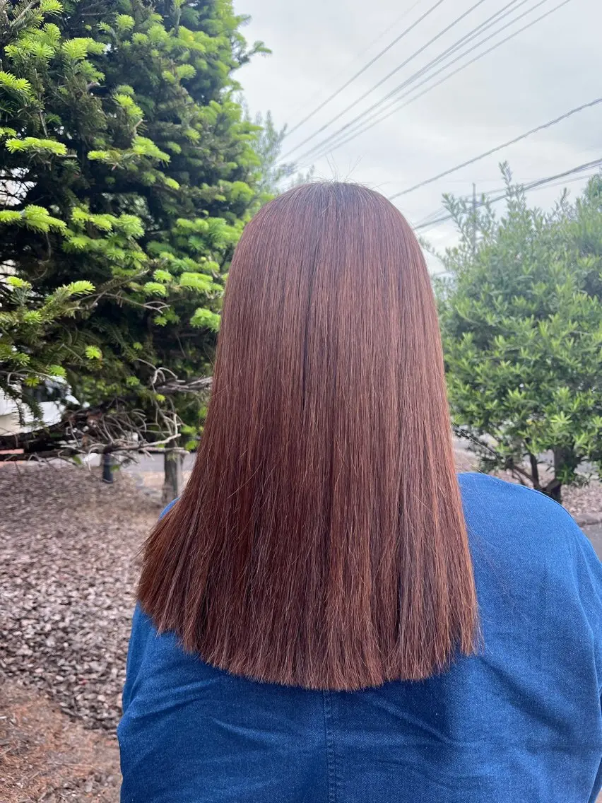 ロング 酸性ストレート カット 縮毛矯正 西田 早輝子🍊のヘアスタイル