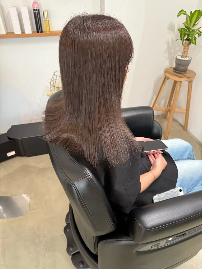 セミロング カラー ヘアカラー 國生 香織のヘアスタイル