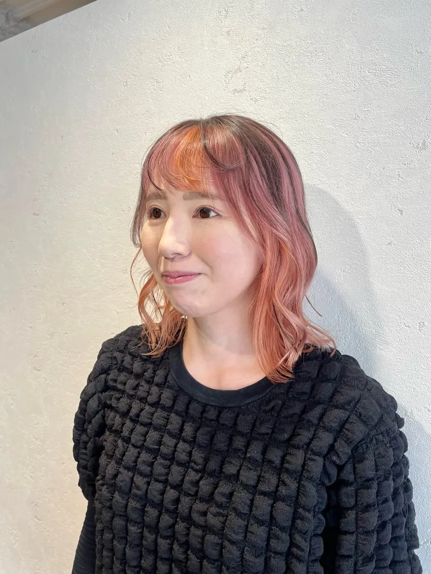 ミディアム 前田 菜奈子のヘアスタイル