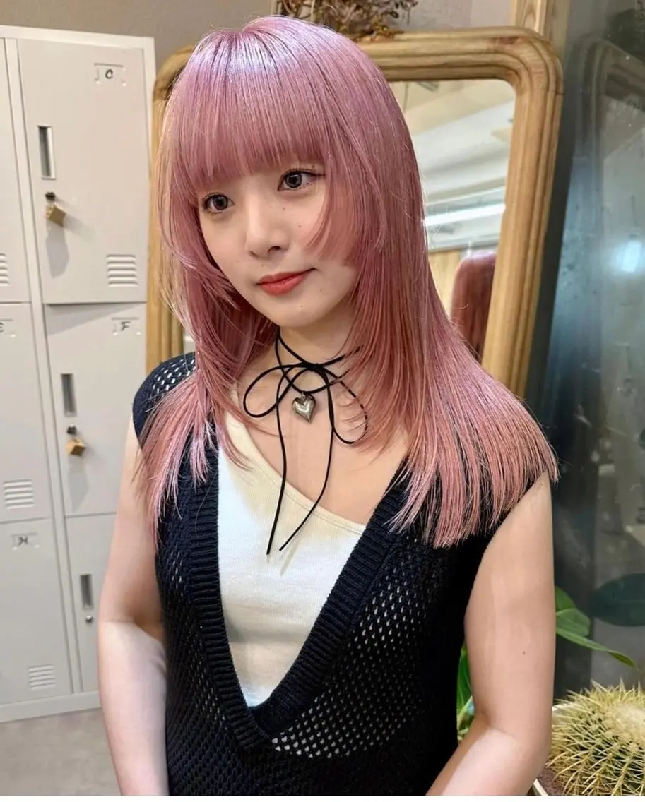 カラー ピンクカラー 🌙ヘーゼルベージュ レイヤーカット🌙のヘアスタイル