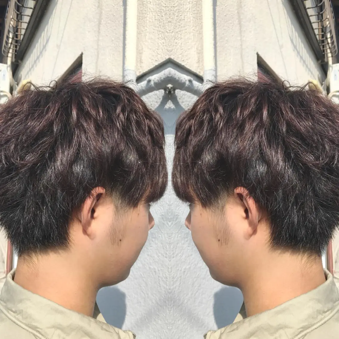 ショート カラー パーマ 重政 和樹のヘアスタイル