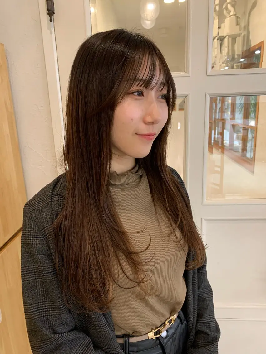 ロング 顔周りカット レイヤーカット 🩰淡色カラー/ 南ゆかり(女性のみ)のヘアスタイル