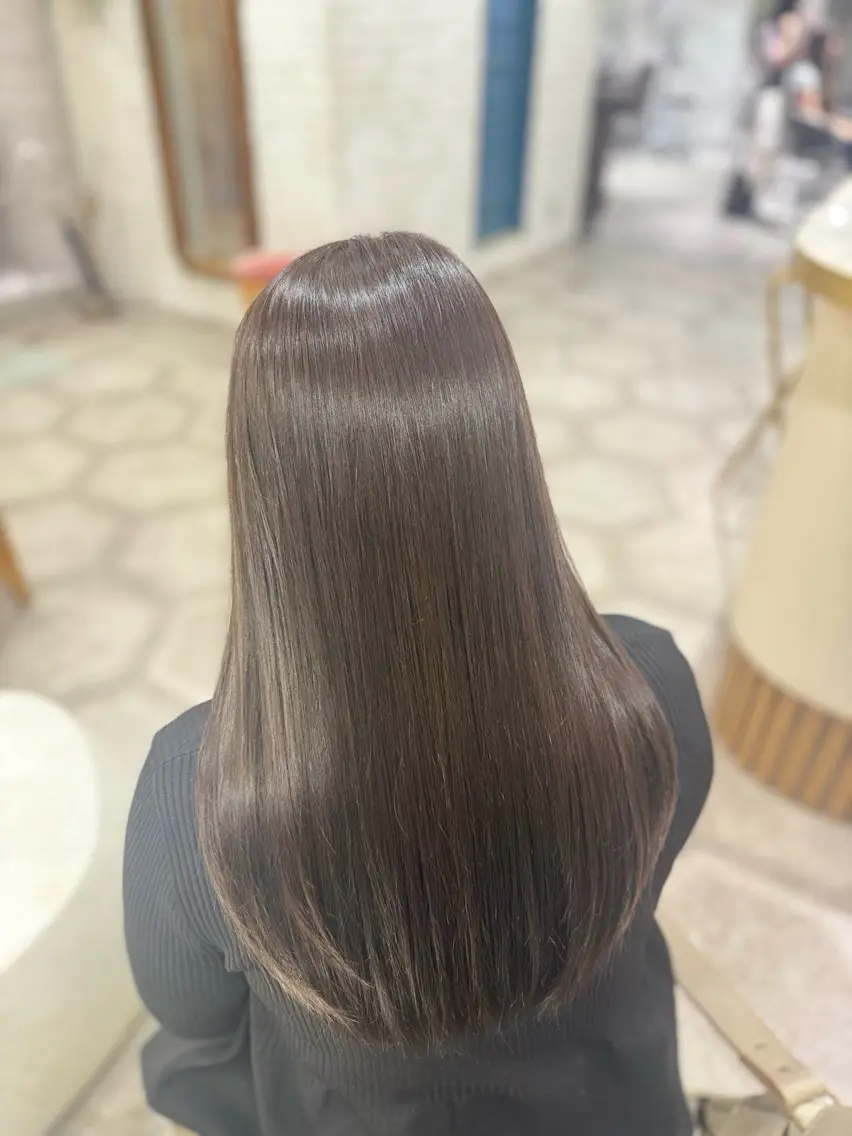 ロング 縮毛矯正 カット ヘアカラー 縮毛矯正 トリートメント 堀江美容室 千晶のヘアスタイル