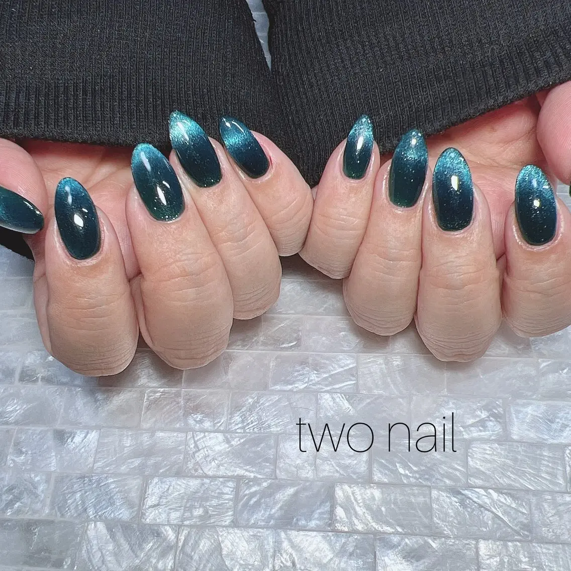 ネイル アートネイル マグネットネイル ネイルチップ ホワイト ハンドネイル two nailのネイルデザイン
