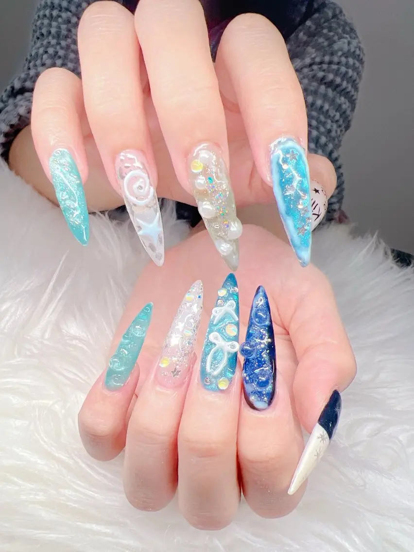 ネイル ハンドネイル Lee Nails チップ長さだし専門店のネイルデザイン