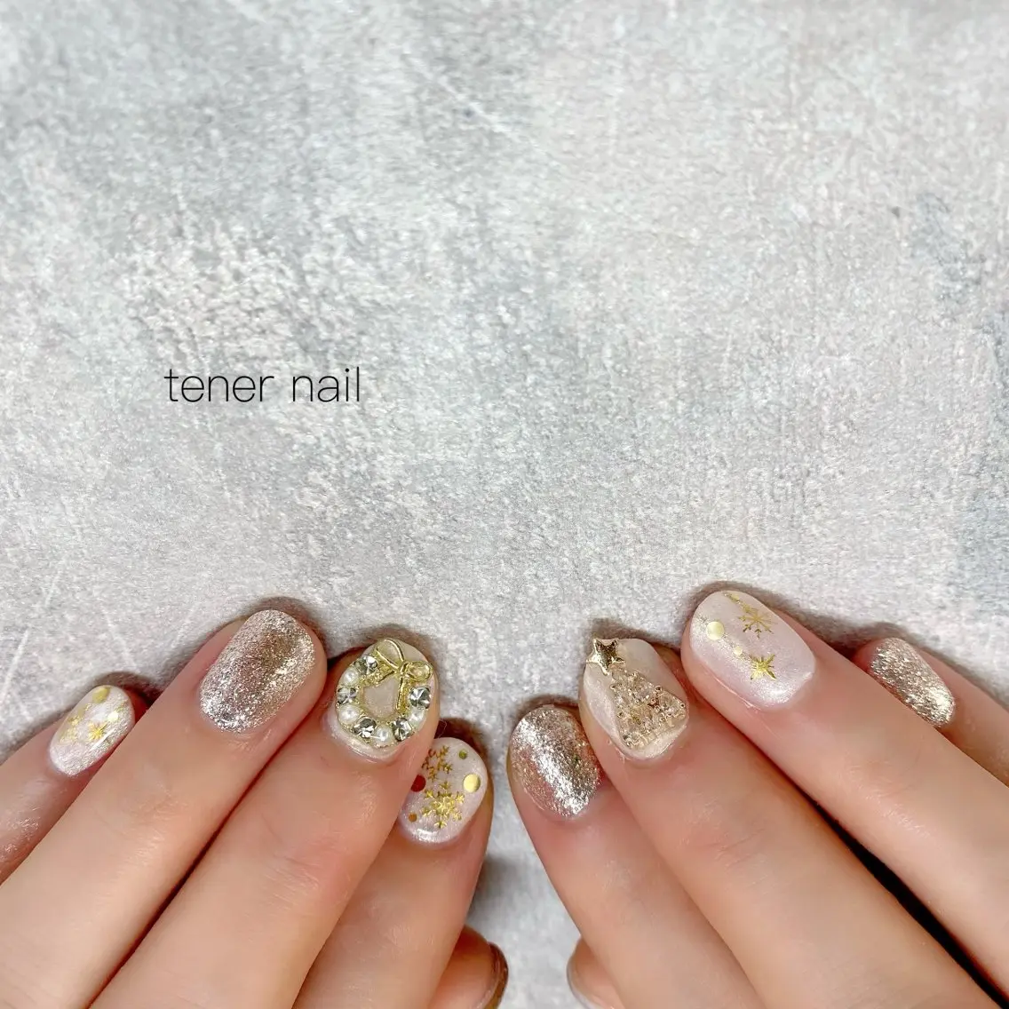 ネイル 冬ネイル クリスマス ハンドネイル テネルネイル tener nailのネイルデザイン