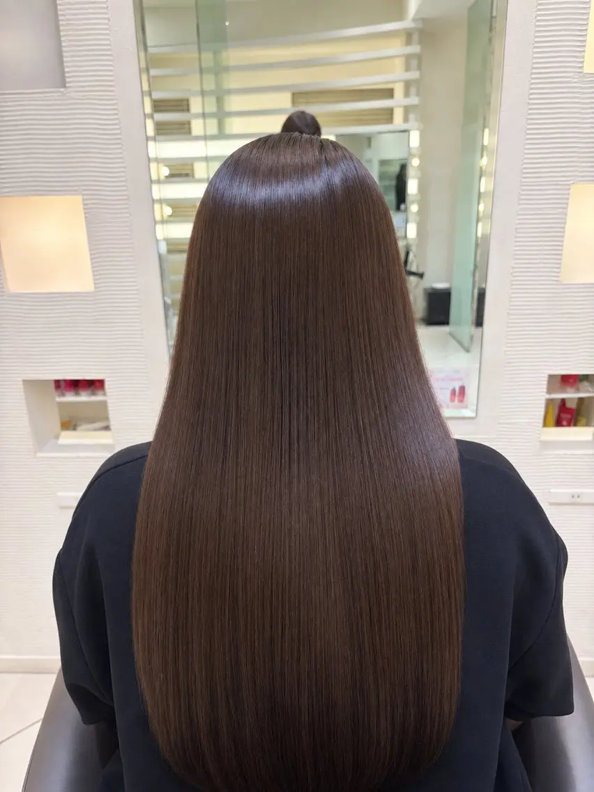 ロング カラー トリートメント 盛れる顔周り/艶髪/ 縮毛矯正/まりのヘアスタイル