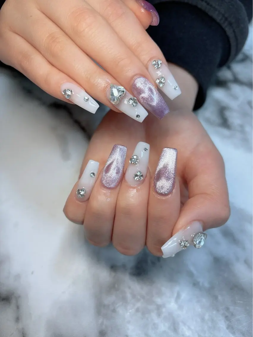 ネイル ハート マグネットネイル ハンドネイル Kayo 💅のネイルデザイン