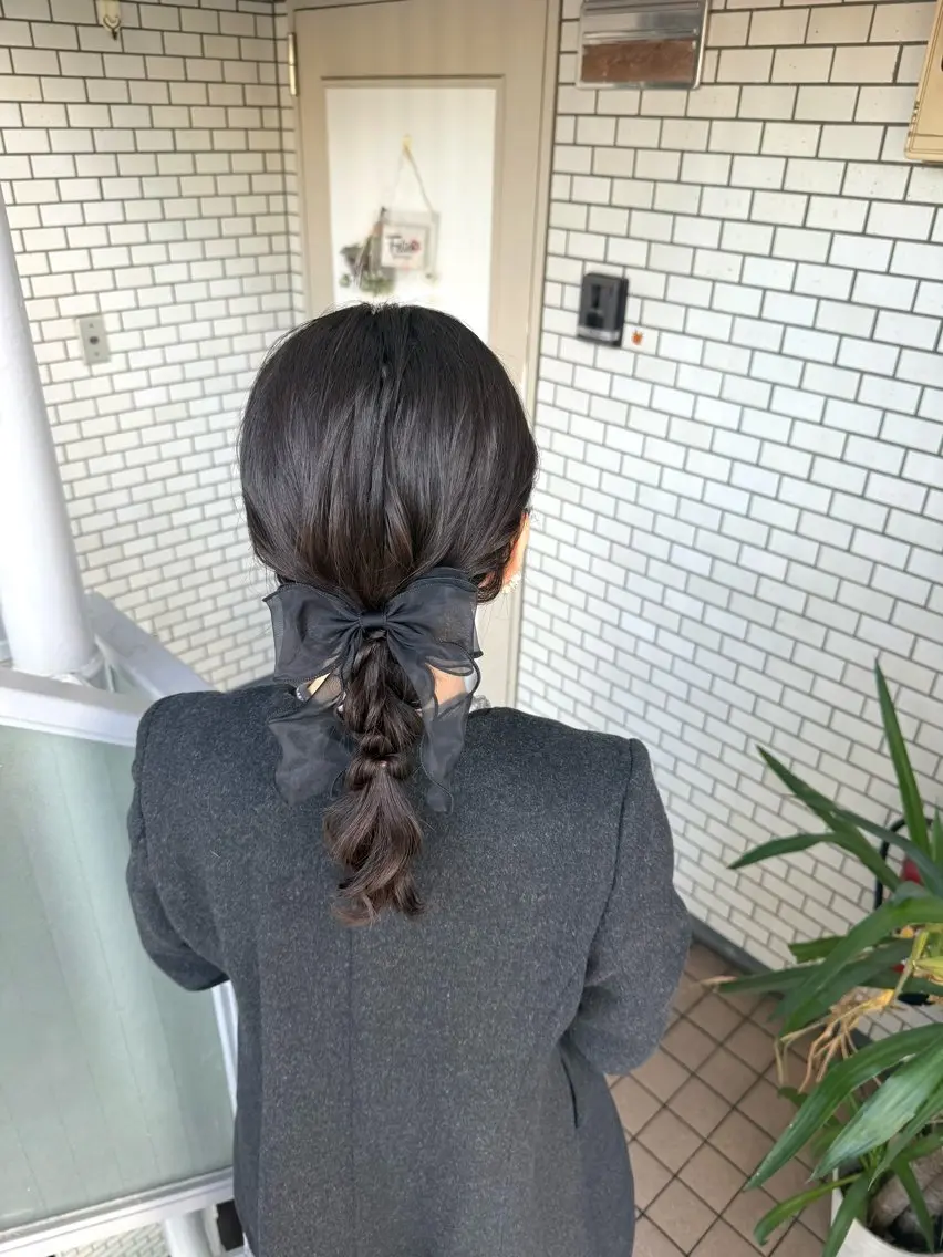 ミディアム ヘアアレンジ 成人式 ハーフアップ 結婚式・ブライダル 卒業式のヘアスタイル 褒められヘアメイク /‎ボブ女子🐶みおのその他イメージ