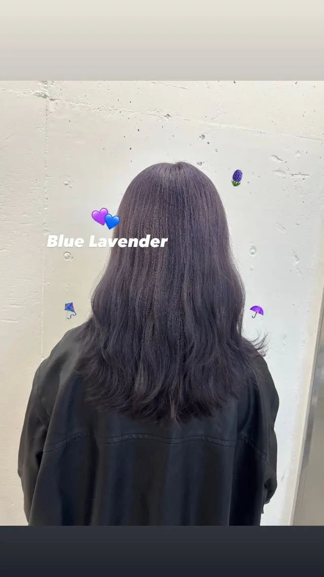 セミロング カラー ブリーチ ブルーカラー ブルーラベンダー 透明感カラー ラベンダーカラー 🌼あいり🌼 JILLSTUDIOのヘアスタイル
