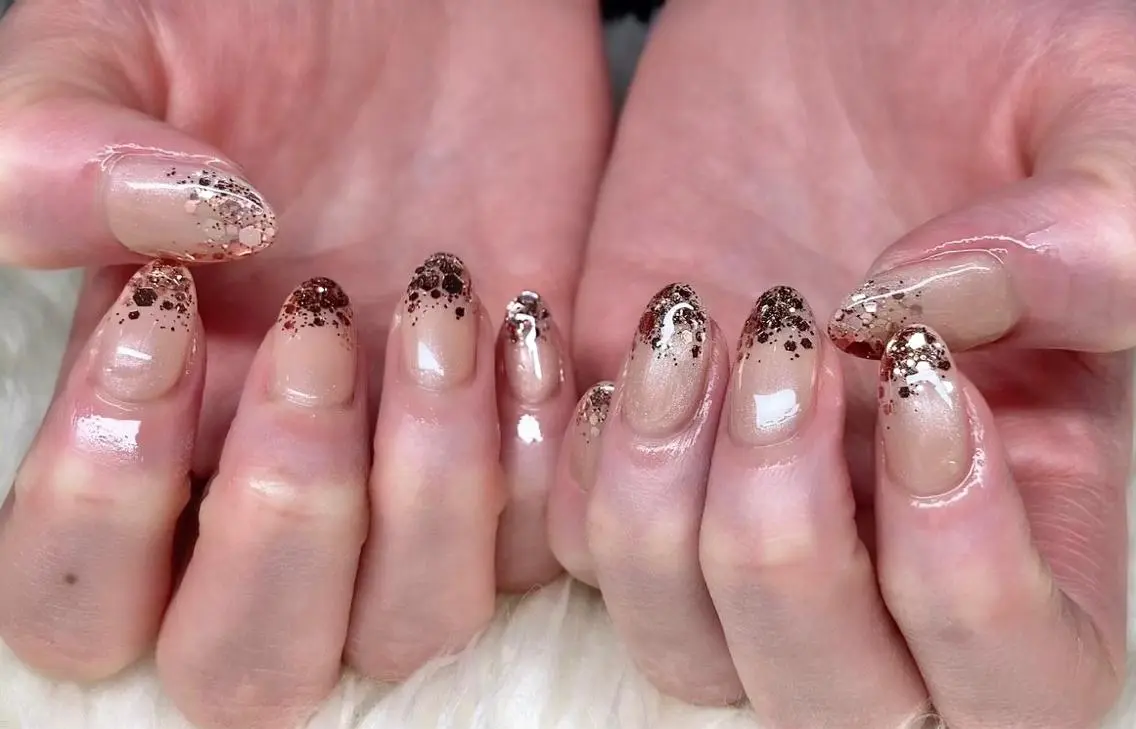 ネイル ジェルネイル 韓国ネイル ラメ(グリッター) 持ち込み パラジェル ハンドネイル Nail&eye Belire 新宿のネイルデザイン