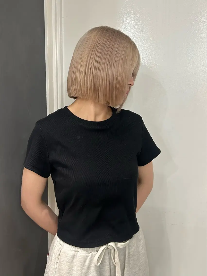 ミディアム カット ヘアカラー トリートメント えり 艶髪/髪質改善 /透明感カラー/堀江のヘアスタイル