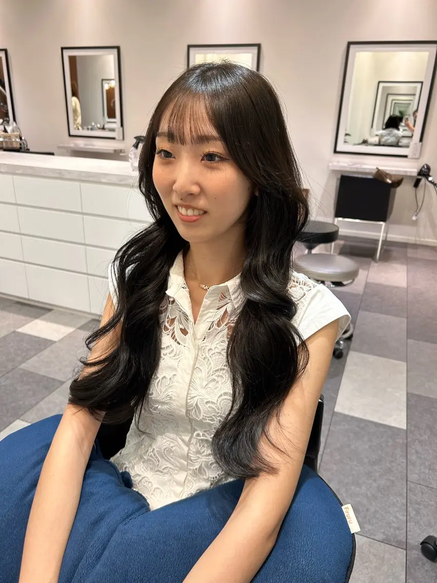 ロング カラー カット ヘアカラー トリートメント 中原 優美のヘアスタイル