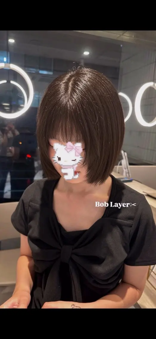 ショート ボブ 顔まわりレイヤー レイヤーカット miyu ♡のヘアスタイル