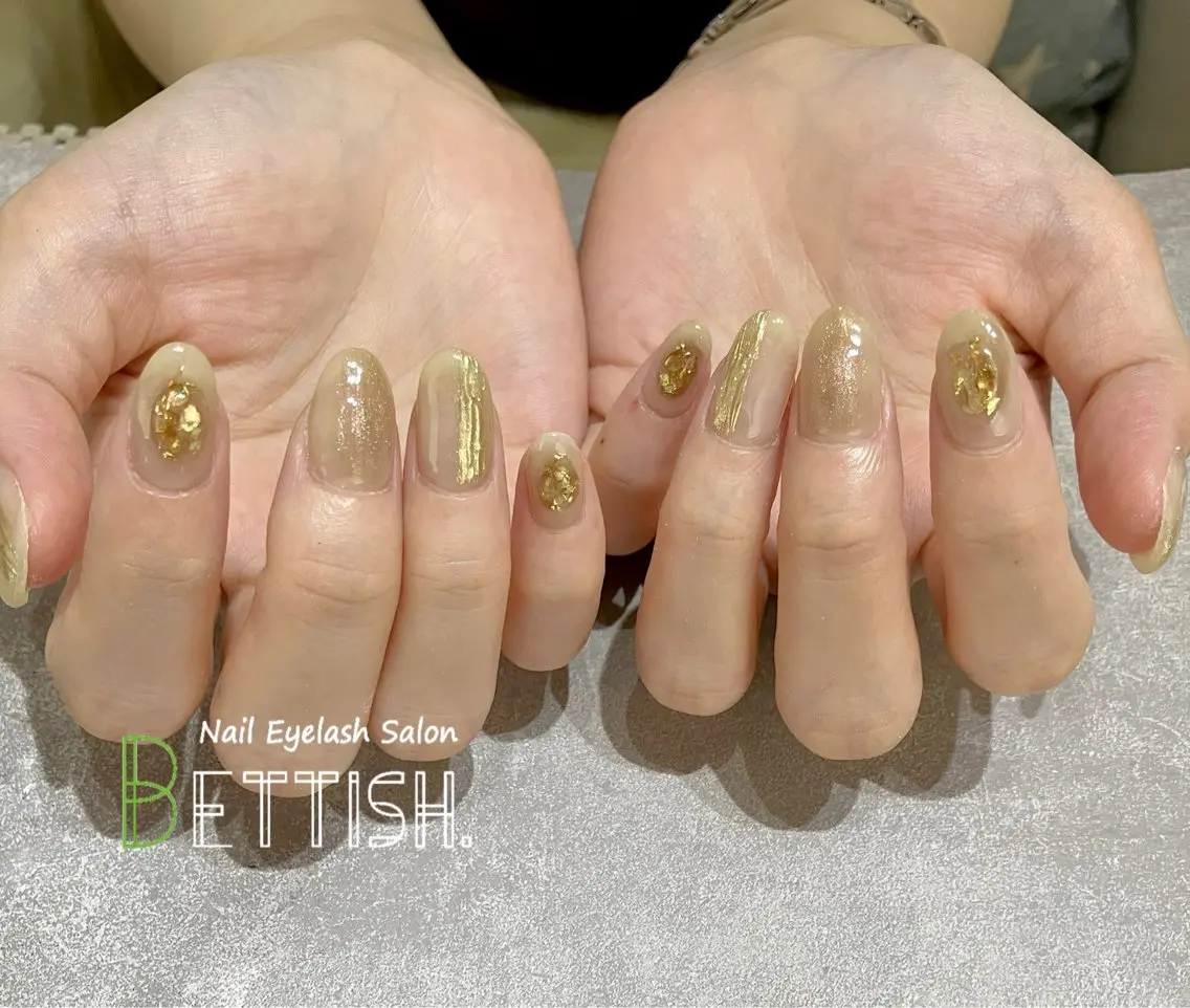 ネイル ブラウン ニュアンスネイル ハンドネイル BETTISH. KUMIKO☺︎︎のネイルデザイン