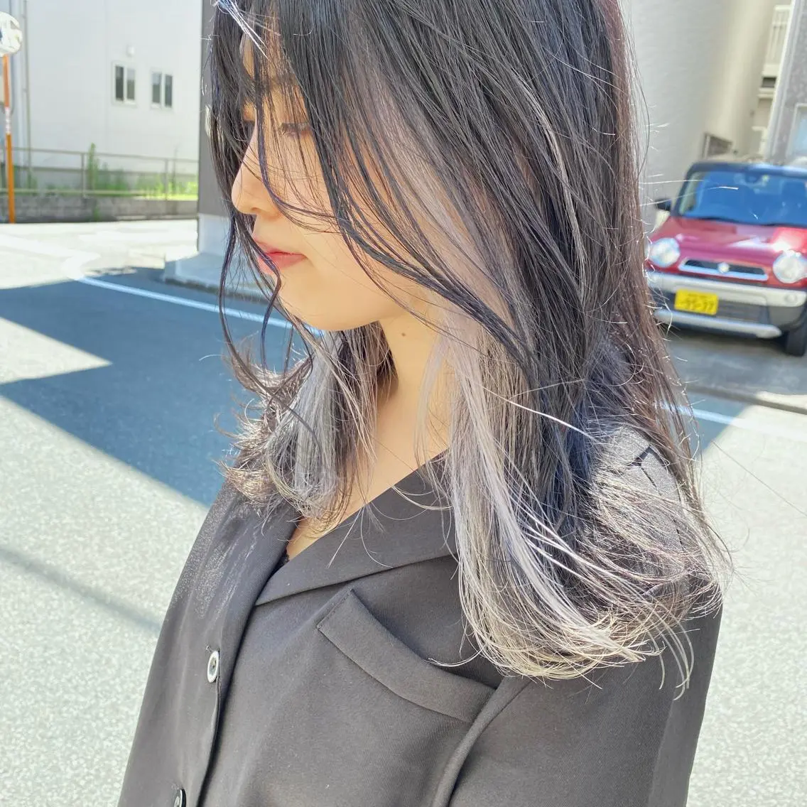ロング カラー ヘアアレンジ ハイトーンカラー🌈 メンズパーマ鈴木康平のヘアスタイル