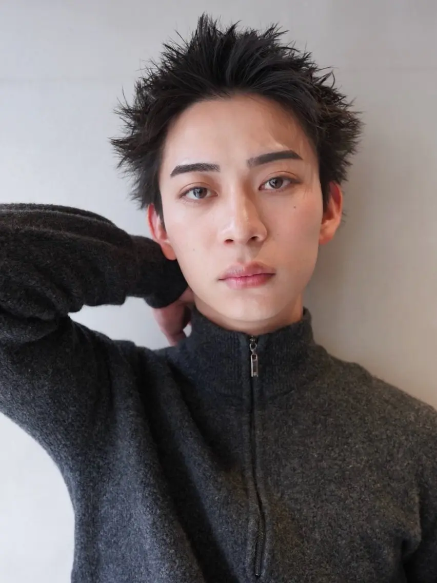 ショート パーマ メンズ カット ヘッドスパ ヘアセット 豊崎 佑輔のヘアスタイル