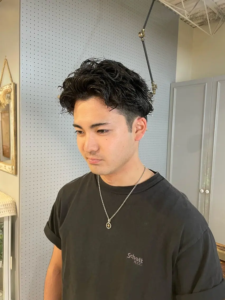 パーマ メンズ カット パーマ 🤩噂のMr.髪ポジ ティブ®️yu🤩のヘアスタイル