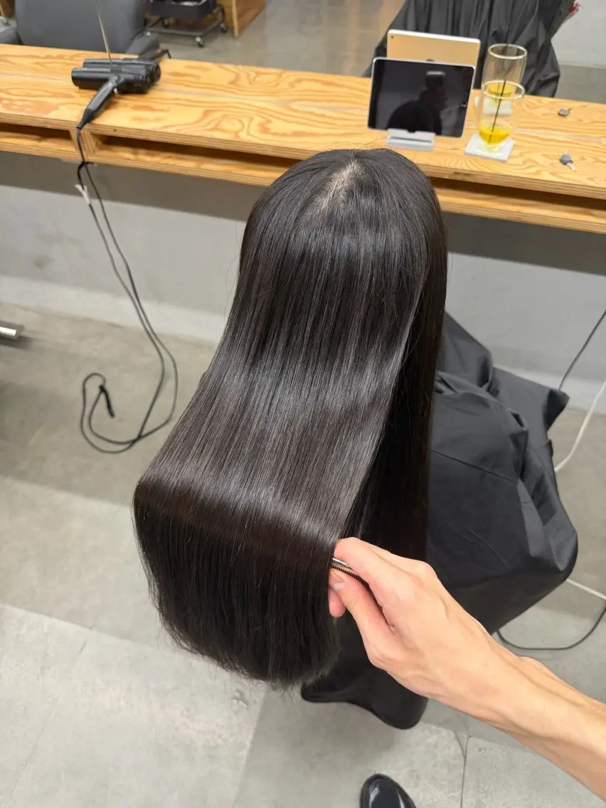 ロング 縮毛矯正 トリートメント 亀田 泰生のヘアスタイル
