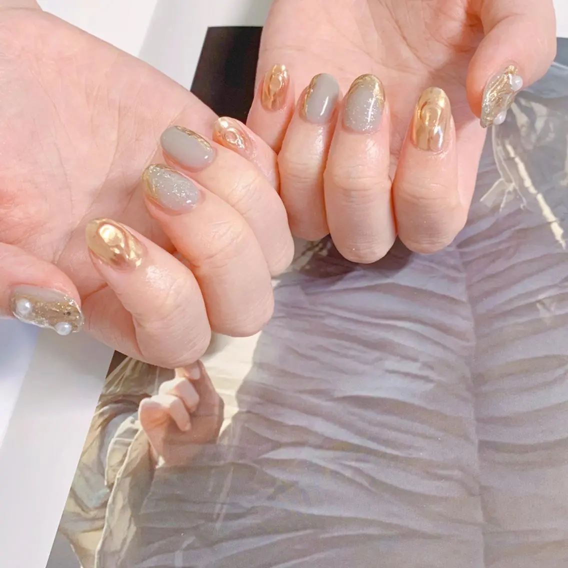 ネイル オーロラネイル フットネイル フレンチネイル ジェルネイル 韓国ネイル ハンドネイル ハンドケア 【ENサロン】 Rei💜Nailのネイルデザイン