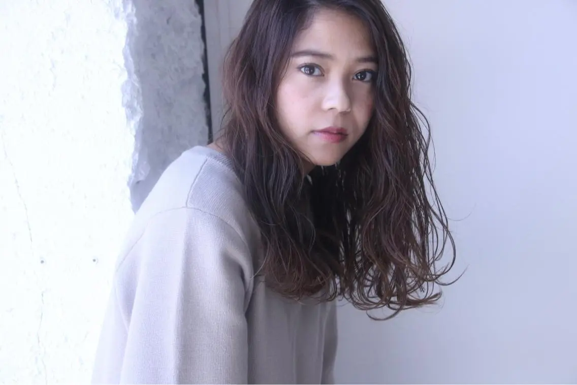 ロング カラー パーマ カット パーマ トリートメント MIZUHO / ダブルカラー髪質改善のヘアスタイル