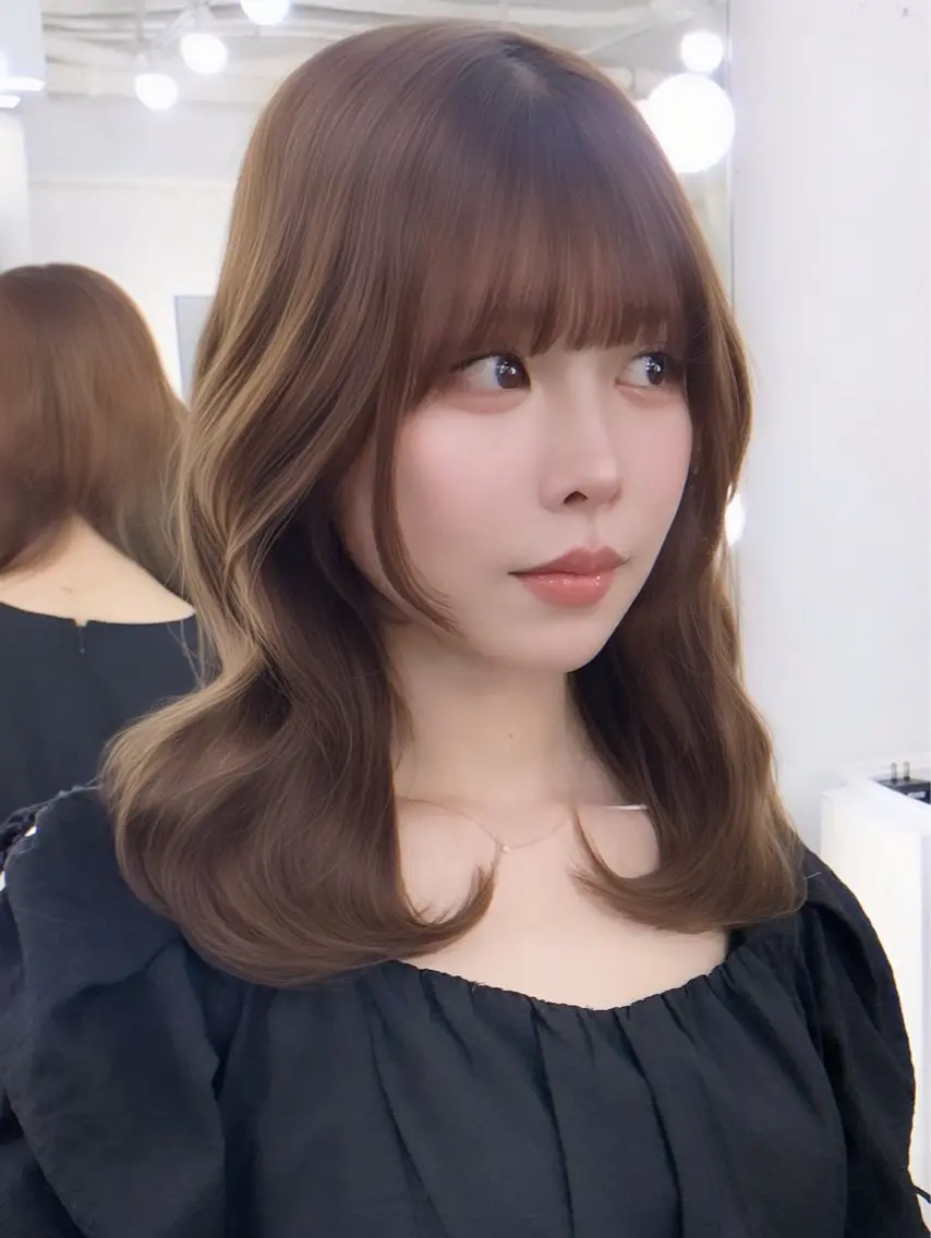 セミロング ヘアカラー トリートメント Wカラー/髪質改善 /韓国/二平剣士郎のヘアスタイル