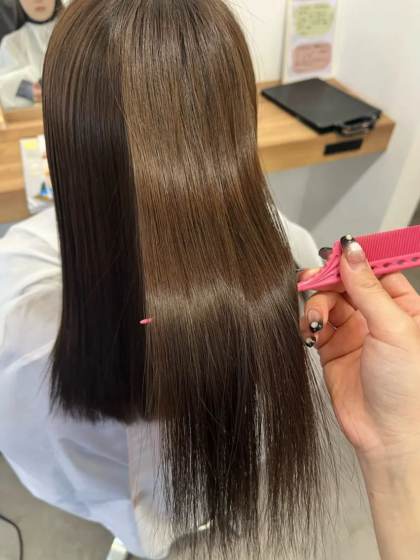 セミロング 縮毛矯正 縮毛矯正 黒川 綾音のヘアスタイル