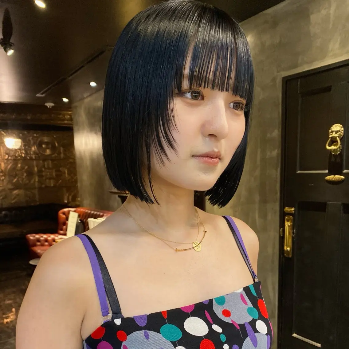 ショート カラー ボブ 顔まわりレイヤー レイヤーカット カット ヘアカラー トリートメント メンズヘア/パーマ/ SHOUTOのヘアスタイル