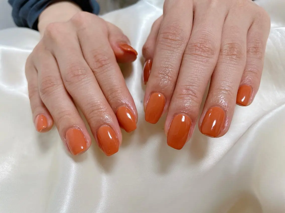 ネイル オレンジ kikinail 溝の口のネイルデザイン
