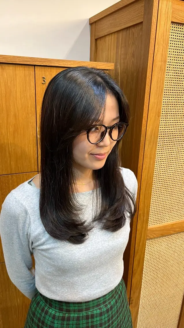 ロング カラー カット ヘアカラー 岡野 豪のヘアスタイル
