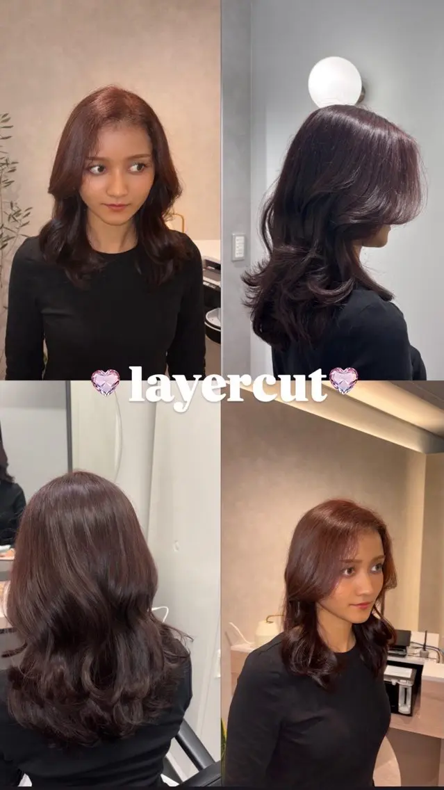ミディアム カラー くびれヘア レイヤーカット 🍒Sumire ／モデル募集中🍒のヘアスタイル