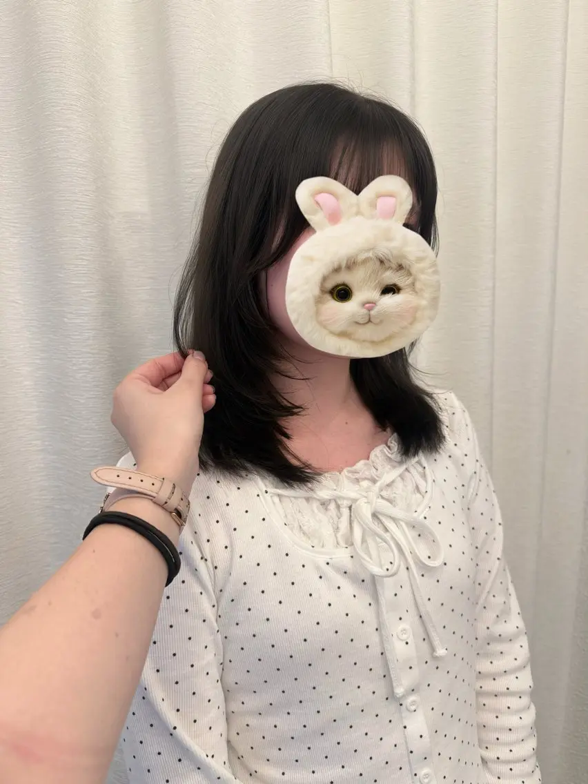 ミディアム カラー 韓国風ヘア レイヤーカット カット ヘアカラー トリートメント レイヤーカット /顔周り/和奏︎♪のヘアスタイル
