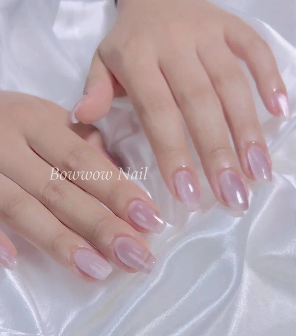 ネイル 長さ出し グラデーション 韓国ネイル マグネットネイル シンプルネイル ハンドネイル Bow wow Nail さや🧸のネイルデザイン