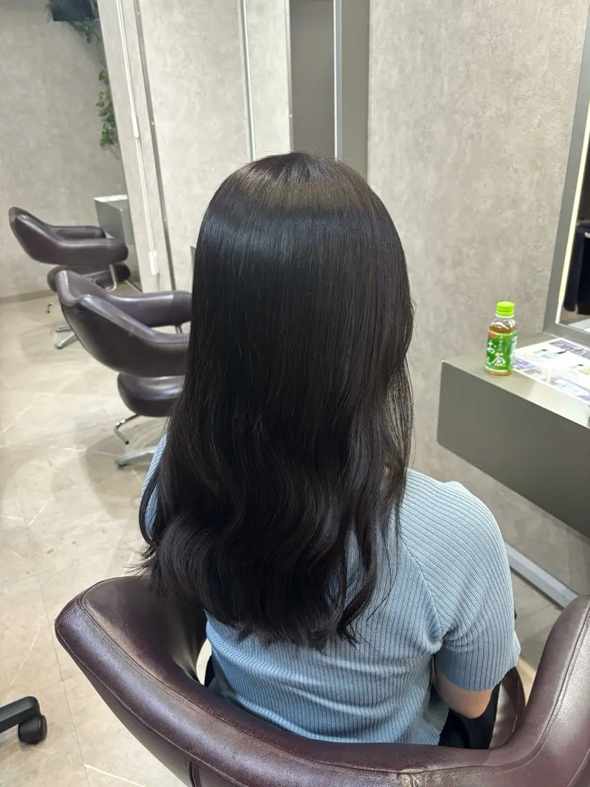 ミディアム カラー ブリーチ 透明感カラー ブリーチなしカラー 浦川 まどかのヘアスタイル