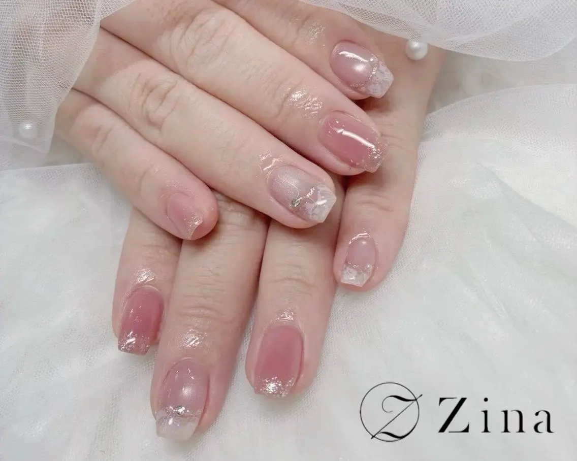 ミディアム ハンドネイル 自爪育成/zina/ KIMIのネイルデザイン