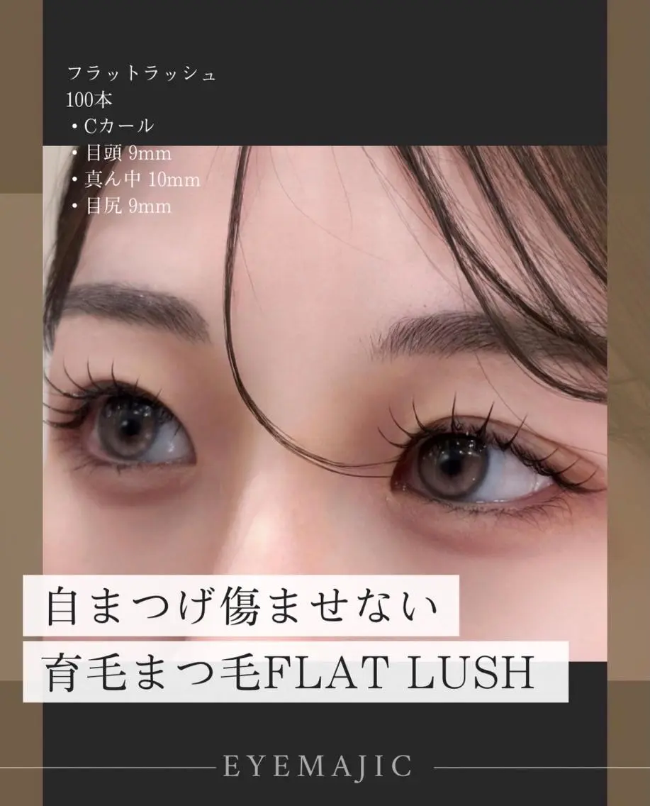 【フラットラッシュ 上100本】育毛まつげエクステ [Trコーティング付]の写真
