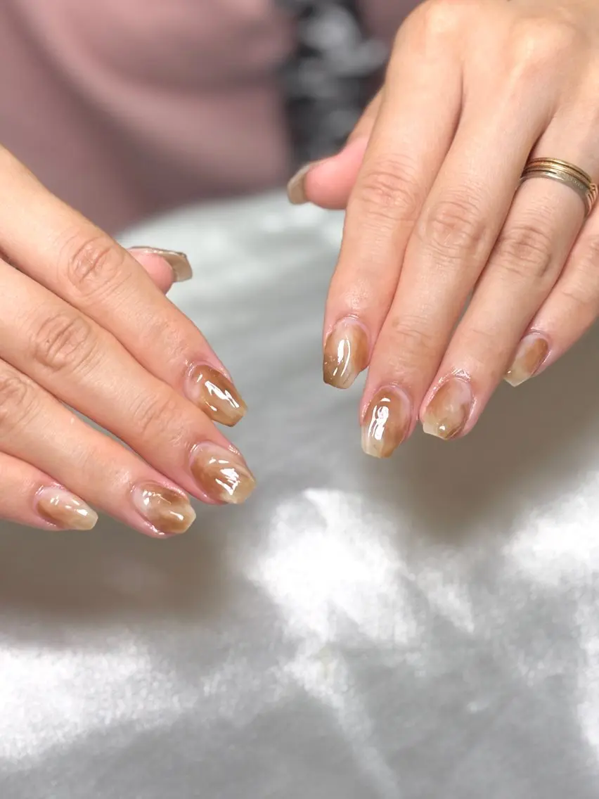 ネイル ニュアンスネイル ハンドネイル Ajoure miwaのネイルデザイン