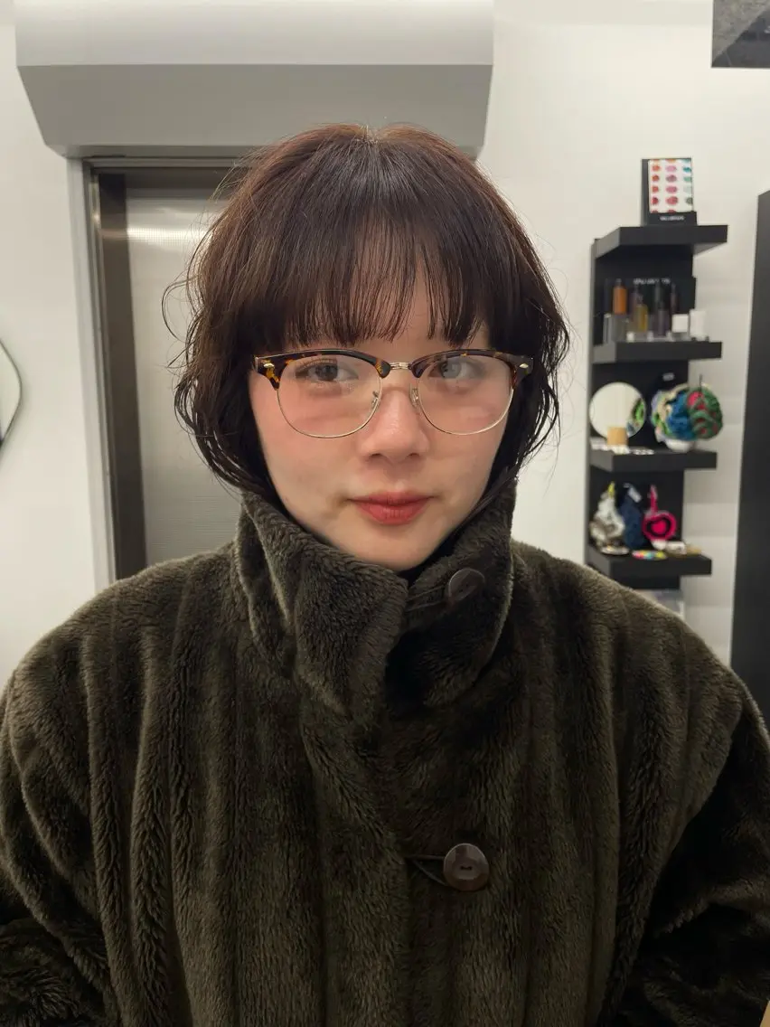 ミディアム カラー ヘアカラー Nico☺︎🎀YU ボブ/カットのヘアスタイル