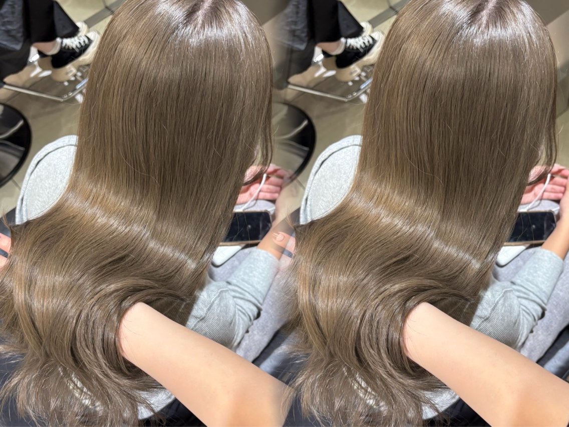ロング ヘアカラー トリートメント 🤍艶髪 × 透明感カラー│フウカのヘアスタイル