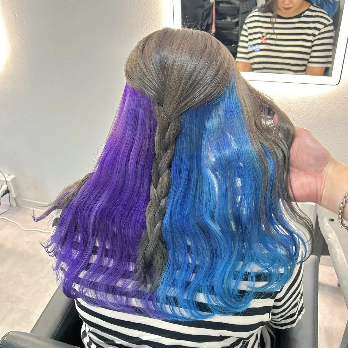 セミロング カラー インナーカラー ヘアカラー トリートメント ブリーチ&エクステ 🥀ケアカラー特化のヘアスタイル