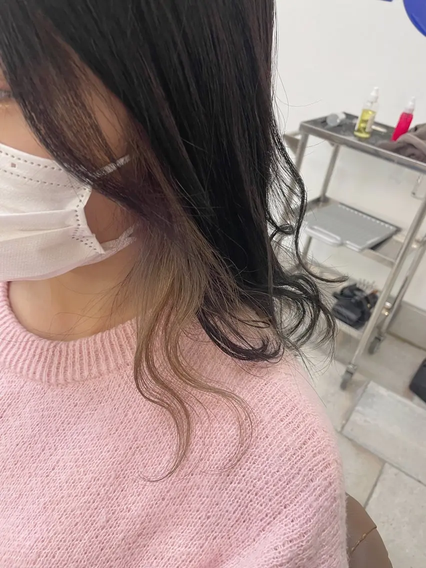 セミロング カラー ピンクカラー シルバー 🍒透明感カラー/ 艶カラー/さくら🍒のヘアスタイル
