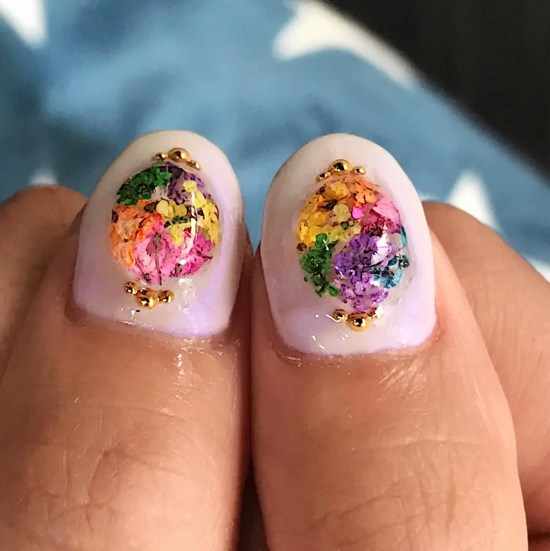 ネイル フラワーネイル 渋谷/チップ長さ出し 👑アプレgel-xのネイルデザイン