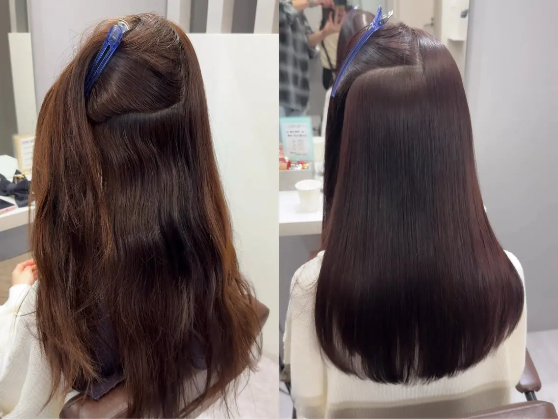 セミロング 髪質改善×縮毛矯正 Core 片山健太のヘアスタイル