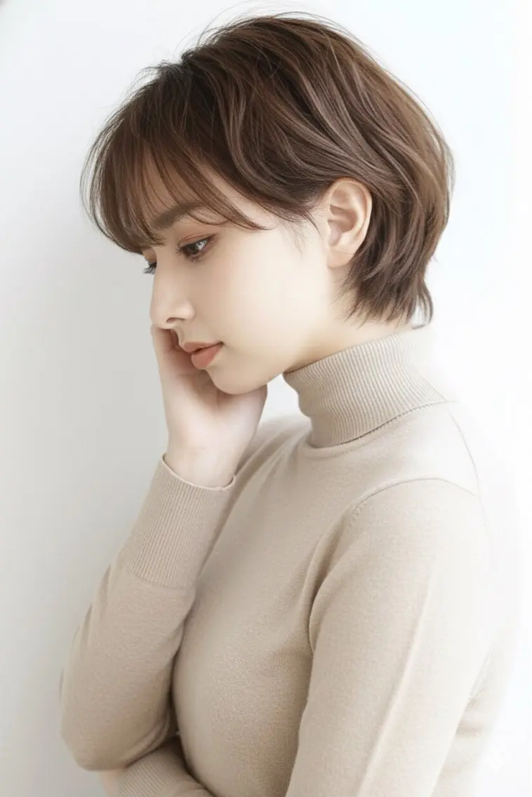 ショート カラー アディクシーカラー ベージュカラー ブリーチ 透明感カラー ブリーチなしカラー カット ヘアカラー トリートメント 田村和範/似合わせ カラー/髪質改善のヘアスタイル