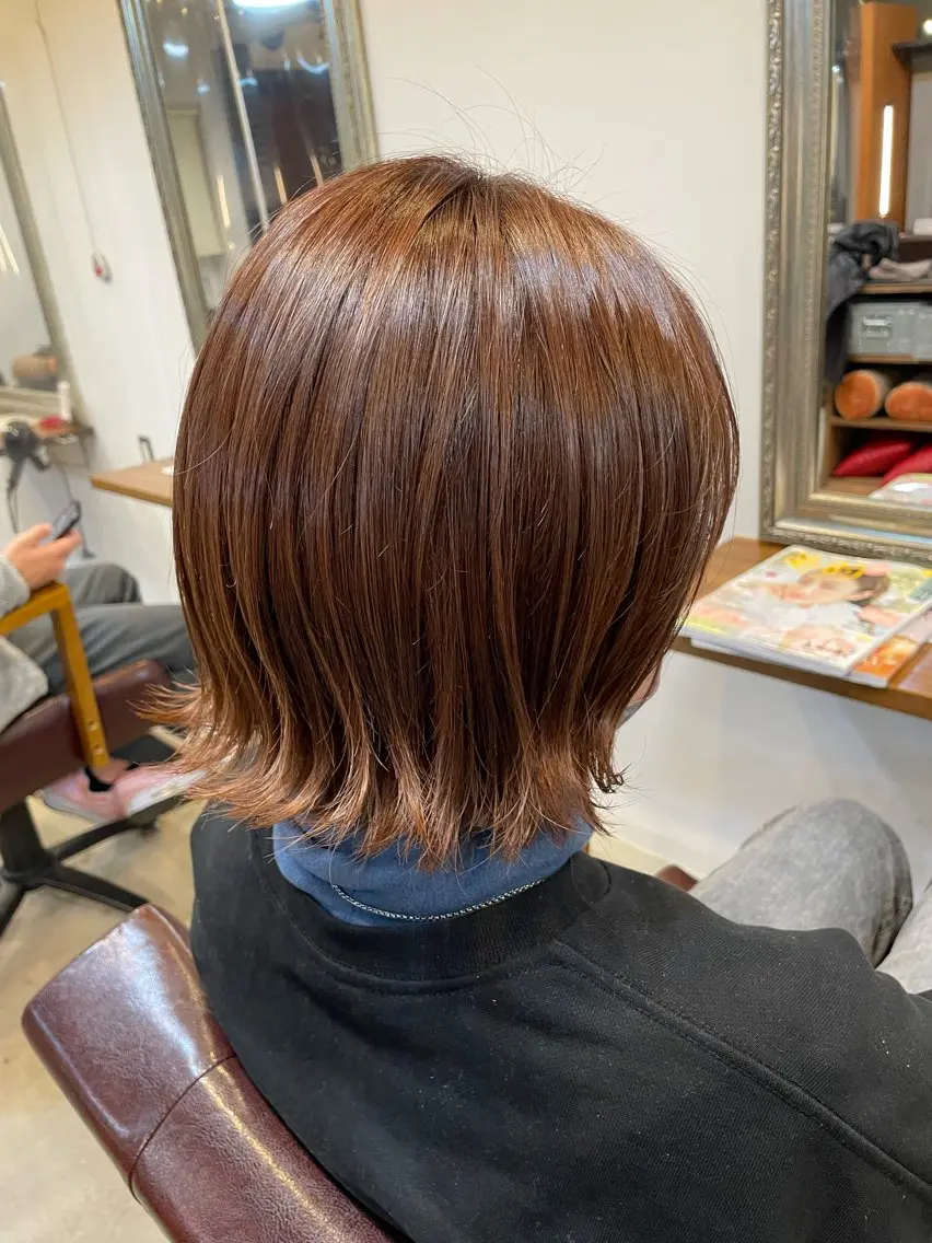 カラー ブラウンカラー オレンジ カット ヘアカラー 手塚 由佳のヘアスタイル