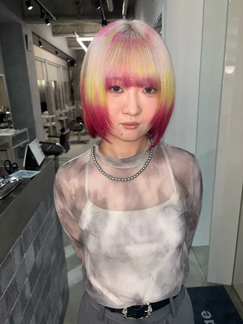 ミディアム カラー ヘアカラー デザインカラー /rioのヘアスタイル