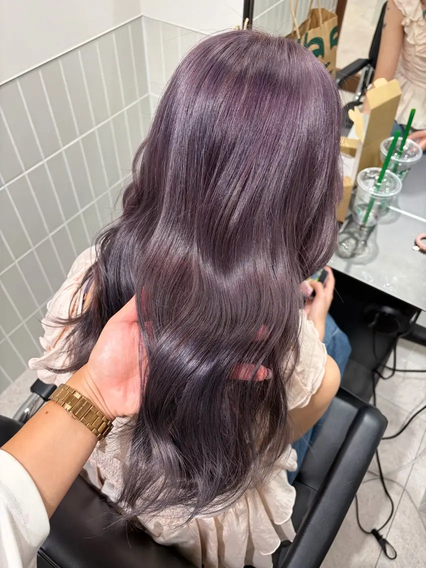 ロング ヘアカラー 艶ハイトーン/透明感 カラー/RUNAのヘアスタイル