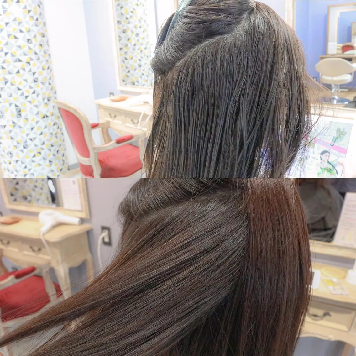 ミディアム カット 縮毛矯正 透明感カラー🇰🇷 レイヤー✨桑原 研太のヘアスタイル