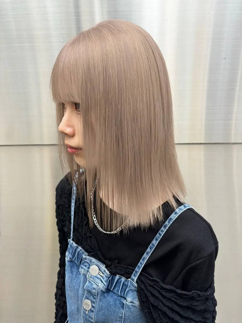 ミディアム カラー ベージュカラー ヘーゼル ミルクティーベージュ ヘアカラー 🥇メンズパーマ /縮毛矯正/木村神心のヘアスタイル